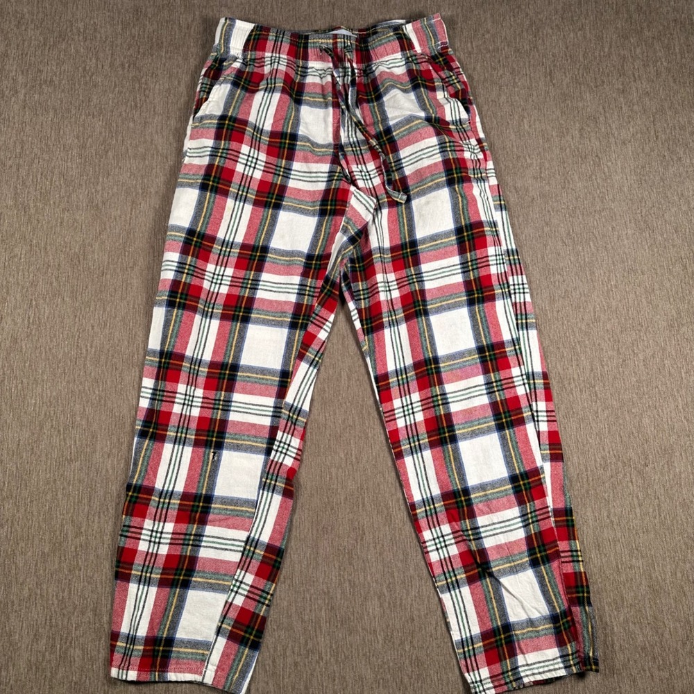 Old Navy Mens Small Red White Blue Plaid Flannel Pajama Pants Lounge Bottoms